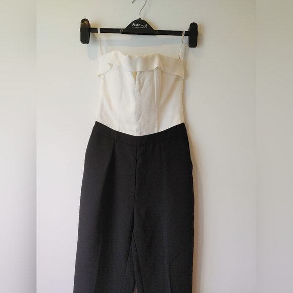 Bardot Strapless Black and White Jumpsuit Size US 2/ xxs - Picture 3 of 8